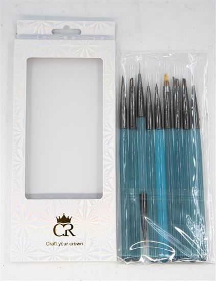Picture of 168 NAIL 8 PC BLUE NAIL ART BRUSH SET