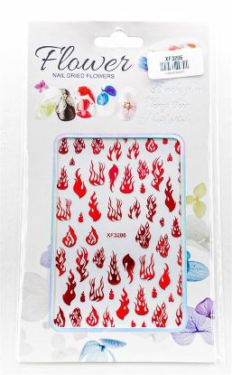 Picture of FLOWER RED FLAME STICKER XF3286