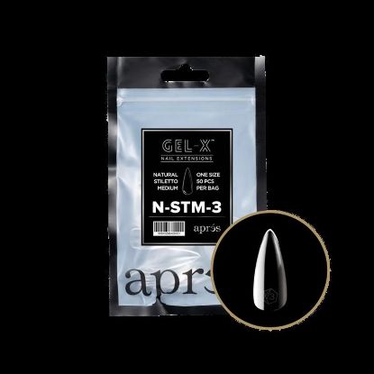 Picture of APRES NATURAL STILETTO MEDIUM REFILL BAG -3 (50PCS)