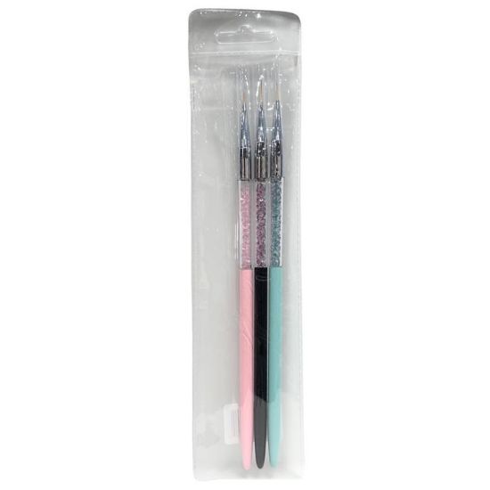 Picture of CROWN 3PCS LINER BRUSH SET WITH MULTI-COLOR WOODEN HANDLE