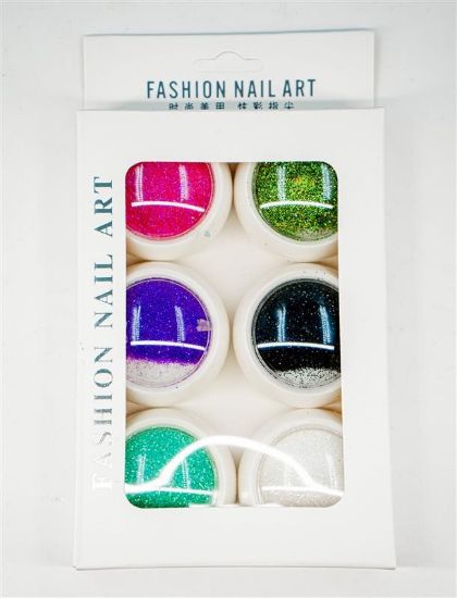Picture of FASHION NAIL ART MULTI-COLOR GLITTER 6PC STYLE 2