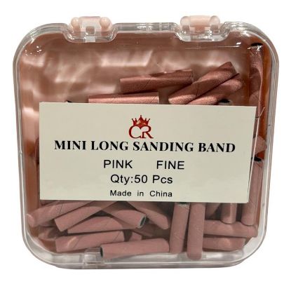 Picture of CROWN PINK MINI LONG SANDING BANDS 50 PCS FINE