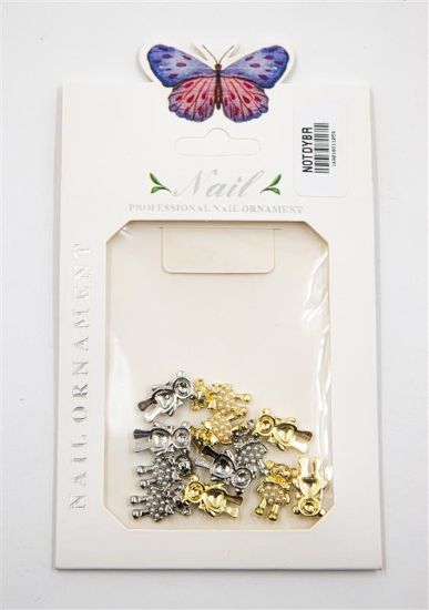 Picture of NAIL ORNAMENT GOLD AND SILVER TEDDY BEARS