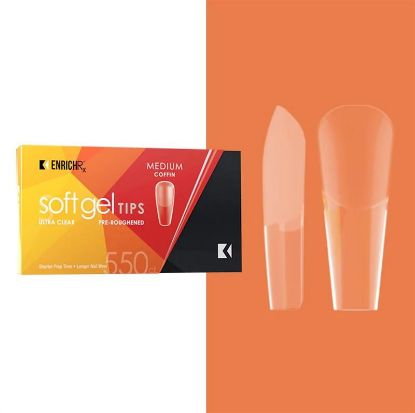 Picture of KUPA GELFINITY ENRICHRX SOFT GEL TIPS COFFIN MEDIUM - 550 COUNT