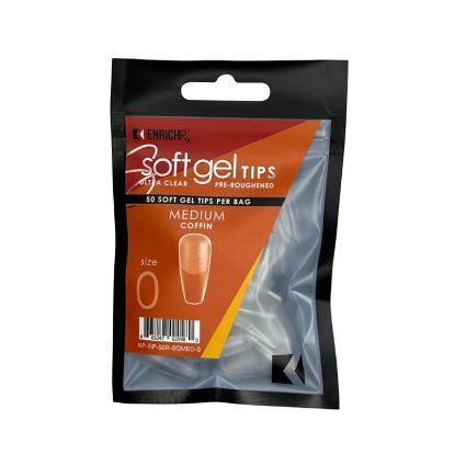 Picture of KUPA GELFINITY ENRICHRX SOFT GEL TIPS - REFILL - COFFIN MEDIUM - SIZE 5 - 50 PACK