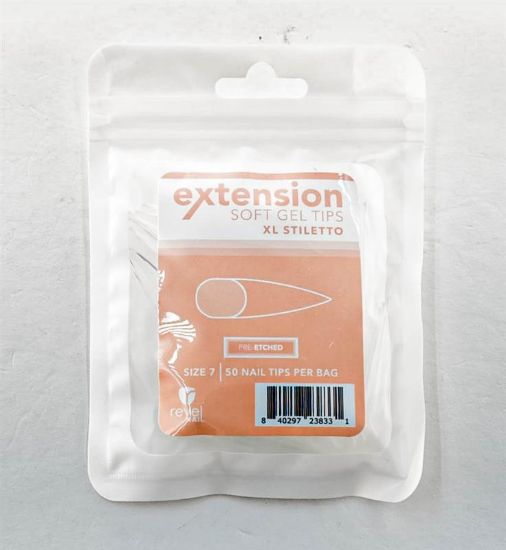 Picture of REVEL SOFT GEL TIP REFILL XL LONG STILETTO #7 50PCS