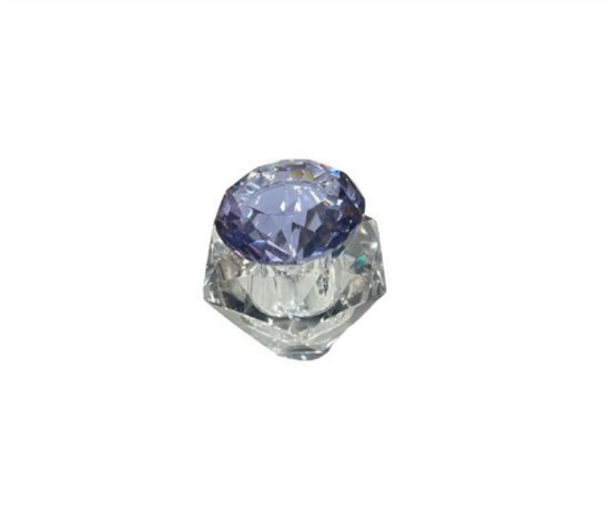 Picture of DIAMOND SHAPE GLASS JAR PURPLE TOP