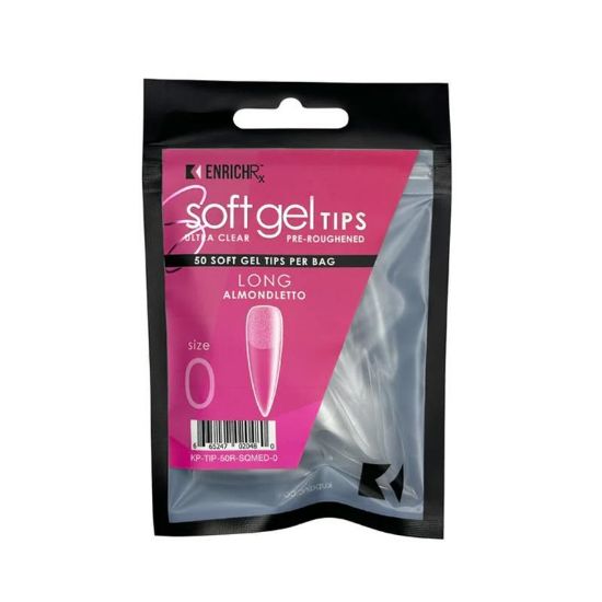 Picture of KUPA GELFINITY ENRICHRX SOFT GEL TIPS - REFILL - ALMONDLETTO LONG - SIZE 7 - 50 PACK