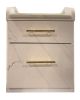 Picture of PEDI CART WHITE WITH GOLD STRIPES AND HOLDER SLOTS
