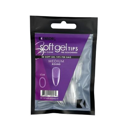 Picture of KUPA GELFINITY ENRICHRX SOFT GEL TIPS - REFILL - ROUND MEDIUM - SIZE 8 - 50 PACK