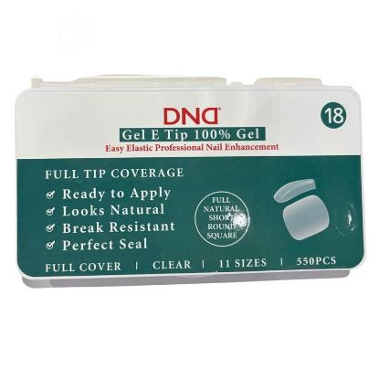Picture of DND SOFT GEL TIPS - NATURAL ROUND SQUARE SHORT - 550PCS #18