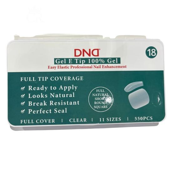 Picture of DND SOFT GEL TIPS - NATURAL ROUND SQUARE SHORT - 550PCS #18