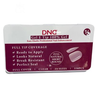 Picture of DND SOFT GEL TIPS - NATURAL ROUND SHORT - 550PCS #14
