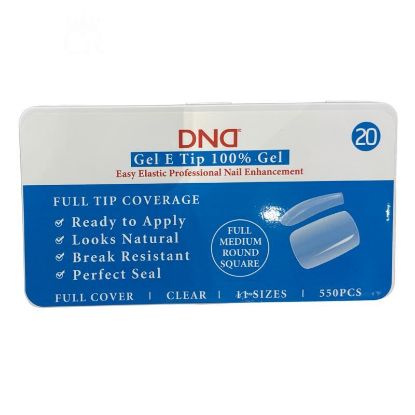 Picture of DND SOFT GEL TIPS - ROUND SQUARE MEDIUM - 550PCS #20