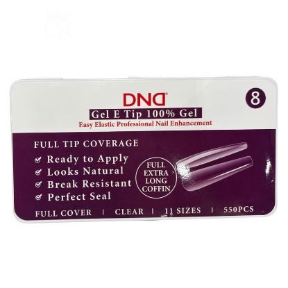 Picture of DND SOFT GEL TIPS - COFFIN X-LONG - 550CPS #08