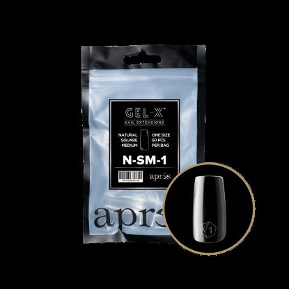 Picture of APRES GEL-XÂ® NATURAL SQUARE MEDIUM TIP REFILL BAG-1 50PCS