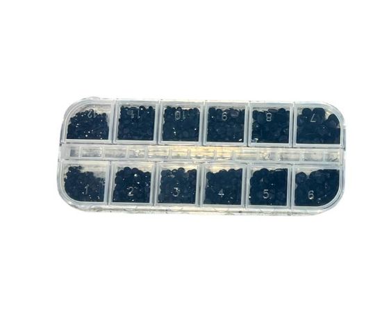 Picture of BLACK IRIDESCENT RHINESTONES WITH PICKER 12PC