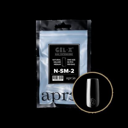 Picture of APRES GEL-XÂ® NATURAL SQUARE MEDIUM TIP REFILL BAG-2 50 PCS