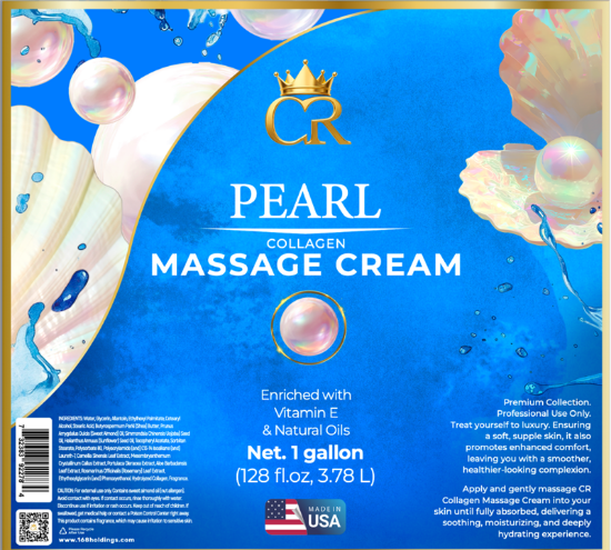 Picture of CROWN COLLAGEN MASSAGE CREAM LOTION CASE OF 4 - 1 GALLON PEARL