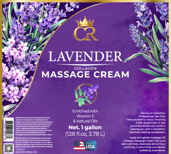 Picture of CROWN COLLAGEN MASSAGE CREAM LOTION CASE OF 4 - 1 GALLON LAVENDER