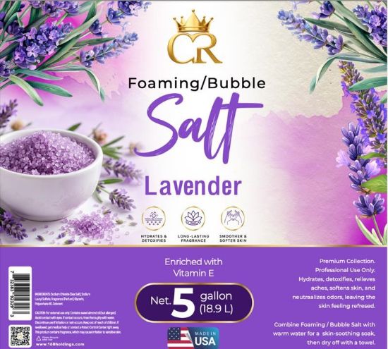 Picture of CROWN FOAMING BUBBLE SALT 5 GALLONS BUCKET LAVENDER
