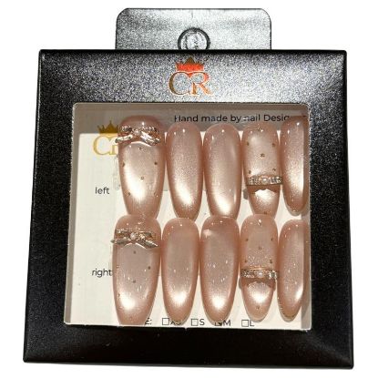 Picture of CROWN HAND PAINTED PRESS-ON NAILS STYLE E364