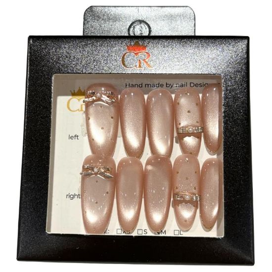 Picture of CROWN HAND PAINTED PRESS-ON NAILS STYLE E364