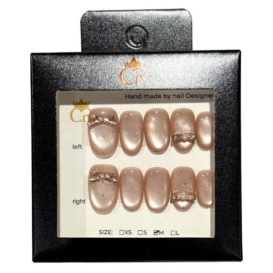 Picture of CROWN HAND PAINTED PRESS-ON NAILS STYLE E363