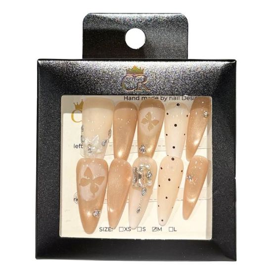 Picture of CROWN HAND PAINTED PRESS-ON NAILS STYLE C359