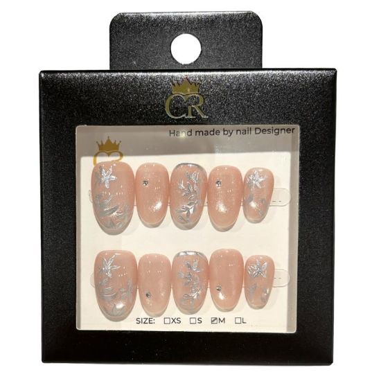 Picture of CROWN HAND PAINTED PRESS-ON NAILS STYLE C508