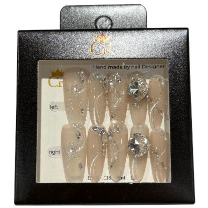 Picture of CROWN HAND PAINTED PRESS-ON NAILS STYLE C400