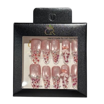 Picture of CROWN HAND PAINTED PRESS-ON NAILS STYLE C393