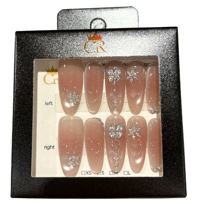 Picture of CROWN HAND PAINTED PRESS-ON NAILS STYLE B420