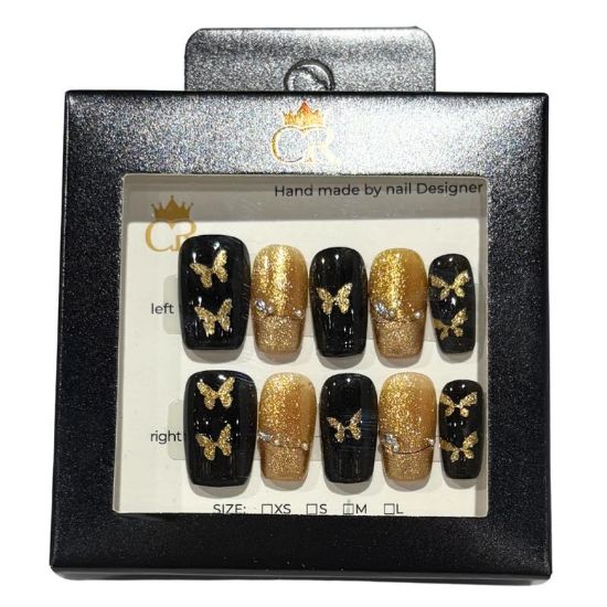 Picture of CROWN HAND PAINTED PRESS-ON NAILS STYLE C100