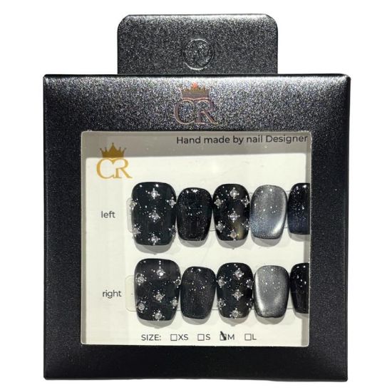 Picture of CROWN HAND PAINTED PRESS-ON NAILS STYLE D108