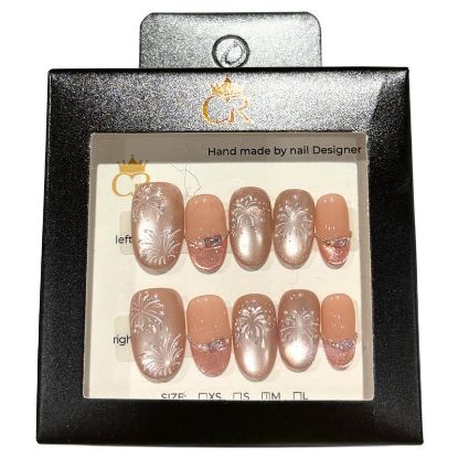 Picture of CROWN HAND PAINTED PRESS-ON NAILS STYLE C177