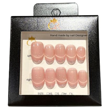 Picture of CROWN HAND PAINTED PRESS-ON NAILS STYLE E385