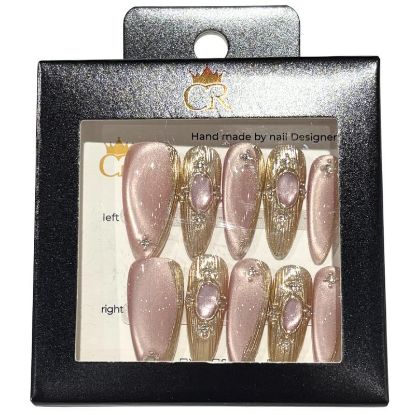 Picture of CROWN HAND PAINTED PRESS-ON NAILS STYLE B282