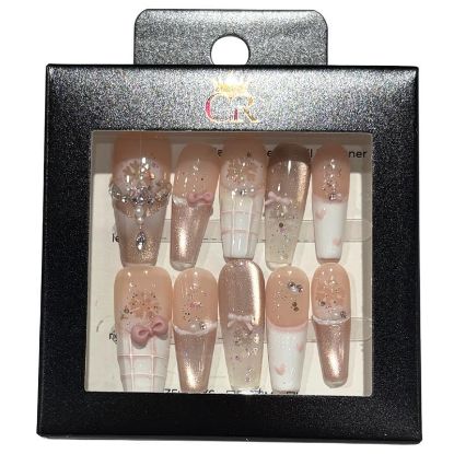 Picture of CROWN HAND PAINTED PRESS-ON NAILS STYLE C61
