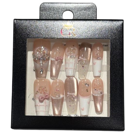 Picture of CROWN HAND PAINTED PRESS-ON NAILS STYLE C61