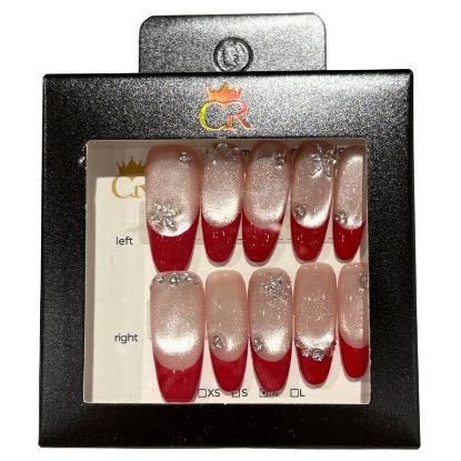 Picture of CROWN HAND PAINTED PRESS-ON NAILS STYLE C70