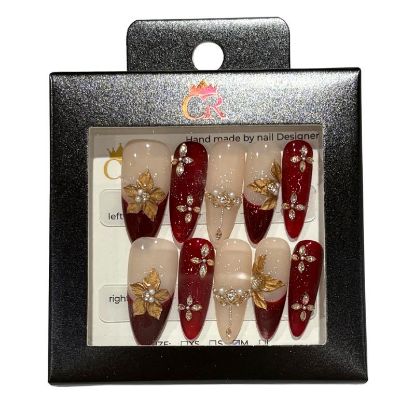 Picture of CROWN HAND PAINTED PRESS-ON NAILS STYLE C141