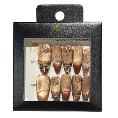 Picture of CROWN HAND PAINTED PRESS-ON NAILS STYLE C142