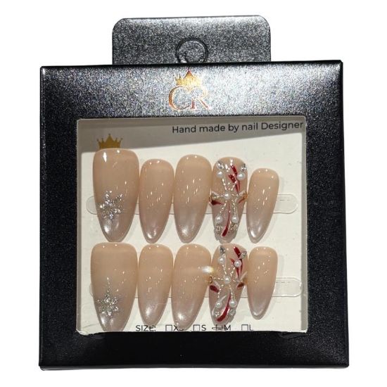Picture of CROWN HAND PAINTED PRESS-ON NAILS STYLE C143
