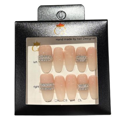 Picture of CROWN HAND PAINTED PRESS-ON NAILS STYLE D195