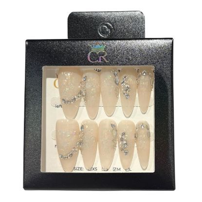 Picture of CROWN HAND PAINTED PRESS-ON NAILS STYLE C196