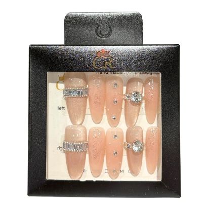 Picture of CROWN HAND PAINTED PRESS-ON NAILS STYLE E235