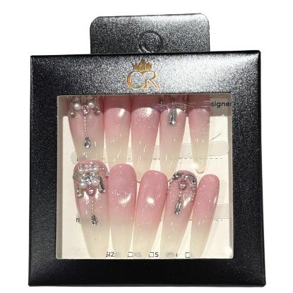 Picture of CROWN HAND PAINTED PRESS-ON NAILS STYLE C238