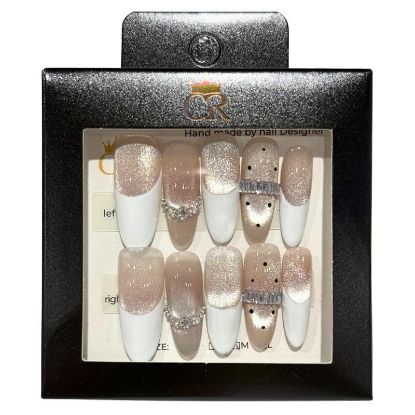 Picture of CROWN HAND PAINTED PRESS-ON NAILS STYLE D323