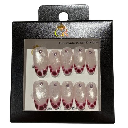Picture of CROWN HAND PAINTED PRESS-ON NAILS STYLE D330